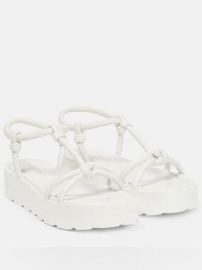 Gianvito Rossi Marine Knotted Leather Platform Sandals